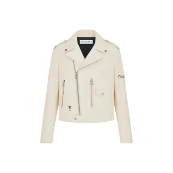 DIOR Leather Jacket Women's Beige