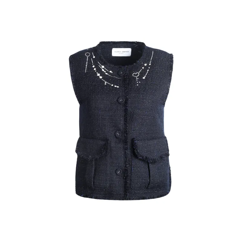 Valeria Obbaco Vest Women's Navy Blue-0