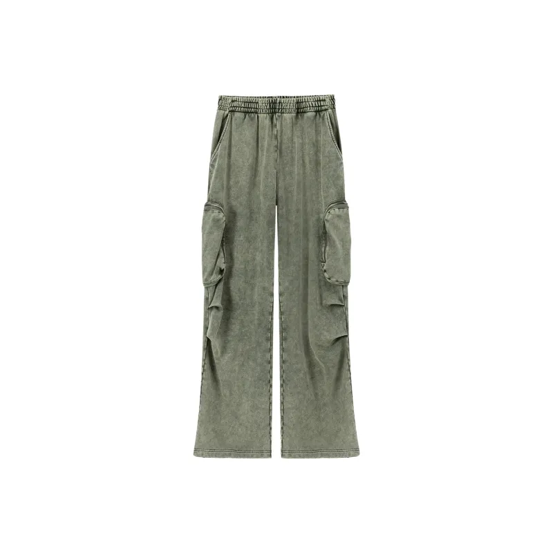 NO ONE ELSE Casual Pants Unisex Olive Green-0