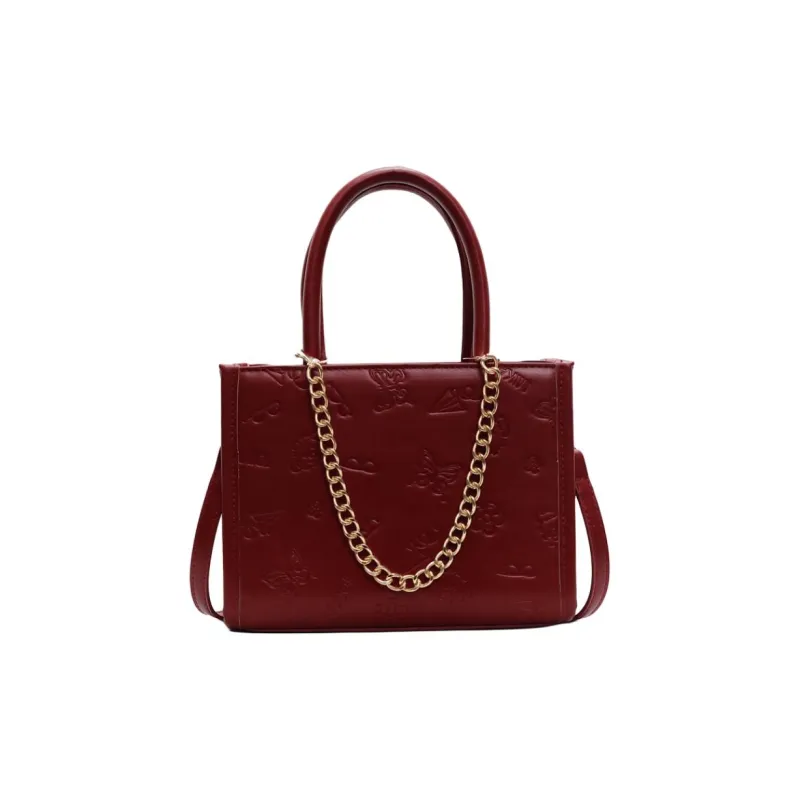 Miss Angel PU Crossbody One Shoulder Handbag Women's Black/Ecru/Pink/Ancora Red-17