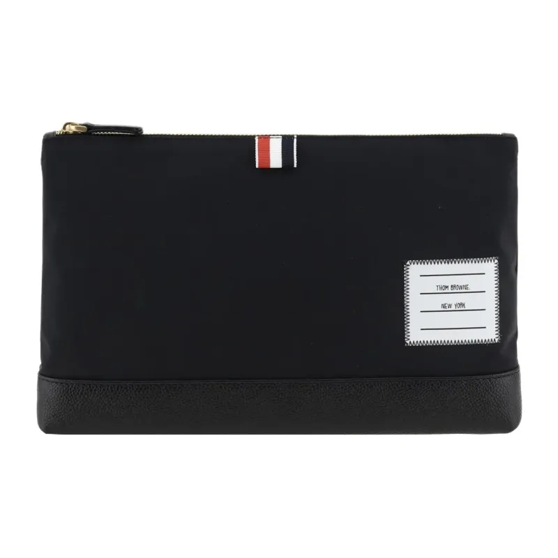 THOM BROWNE Zipped Rectangular Clutch Bag-0