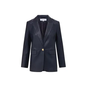 Veronica Beard Leather Dickey Jacket
