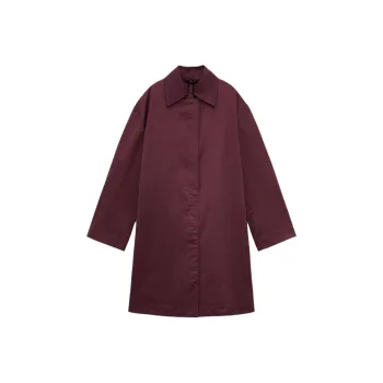 ZARA ZW Series Trench Coat Women's Burgundy Red