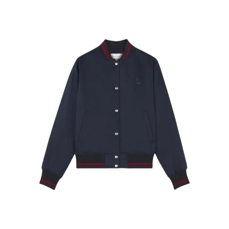 Maison Kitsune Baseball Jacket Women's Navy Blue-0