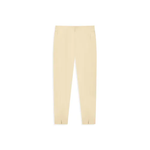 XTEP Casual Pants Leg Opening Split Version Women's Khaki Yellow