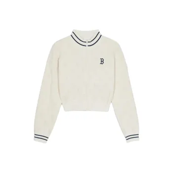 MLB Boston Red Sox Velvet feel Coat Women's Cream White