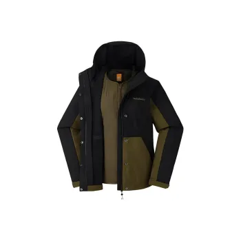 Timberland Waterproof And Breathable Warm Windbreaker Jacket Women's Dark Olive Green With Floral Embroidery