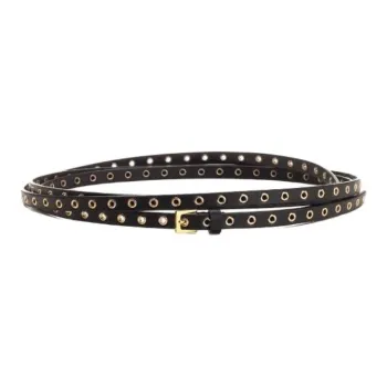 Alaia Calfskin Leather Belts Unisex Black 