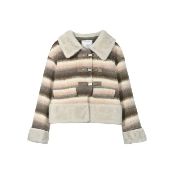 MISHOW Velvet-feel Coat Women's Apricot Bar