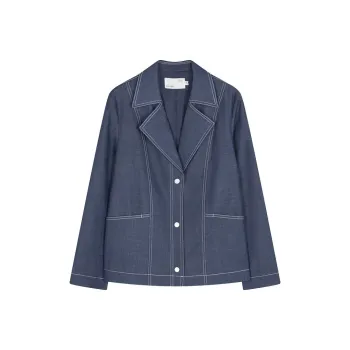 IHIMI Trench Coat Women's Dark Denim Blue
