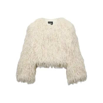 ZARA Velvet feel Coat Women's Natural
