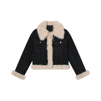 PAZZO Vintage Versatile Cropped Puffer Jacket Women's Black
