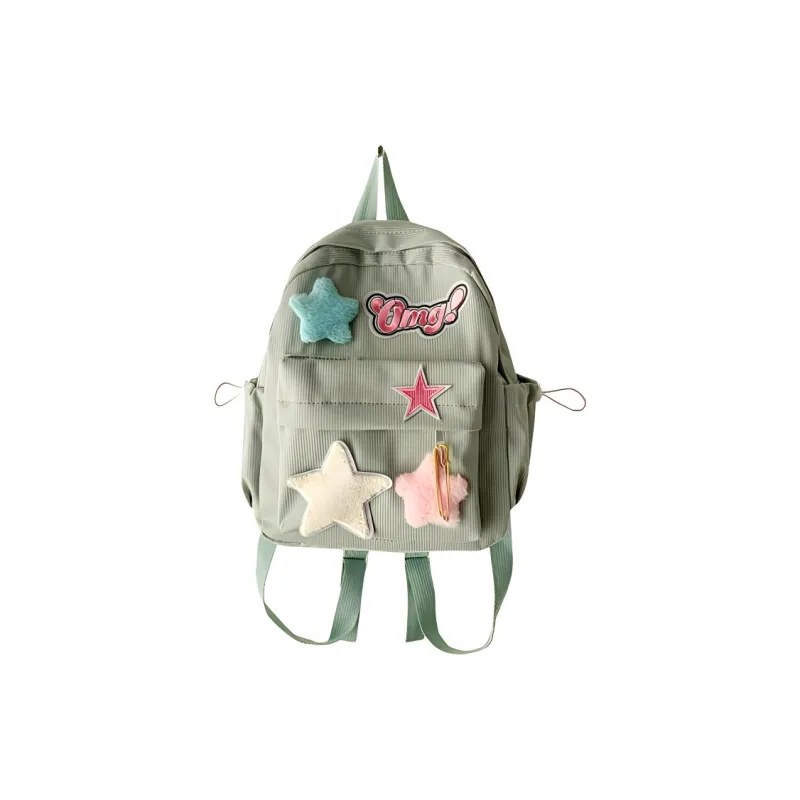 Yalu Nylon Backpack Regular Unisex Yellow/Green/Pink-7
