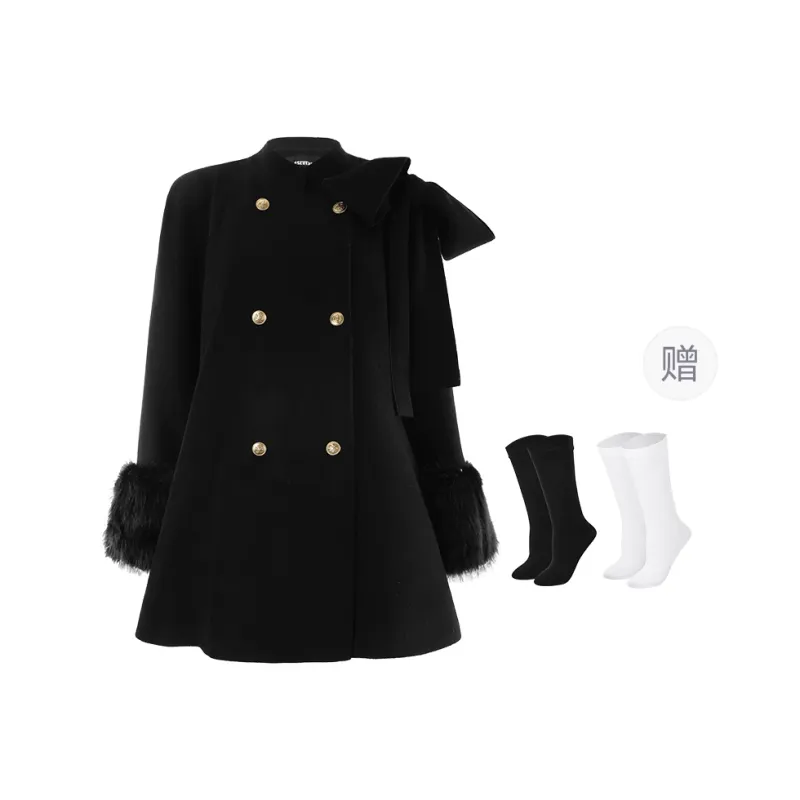 BSEVENI Coats Women's Black-0