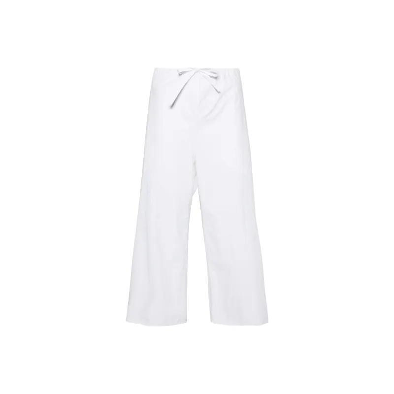 THE ROW Jugi Drawstring waist Cotton Trousers-0