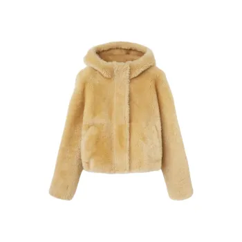 Loro Piana FW24 Velvet-feel Coat Women's Cream Cashmere Mixed Color
