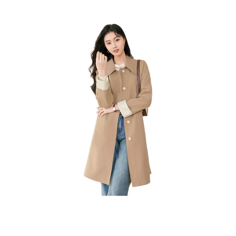 Like The Age Of Water Trench Coat Women's Khaki-0