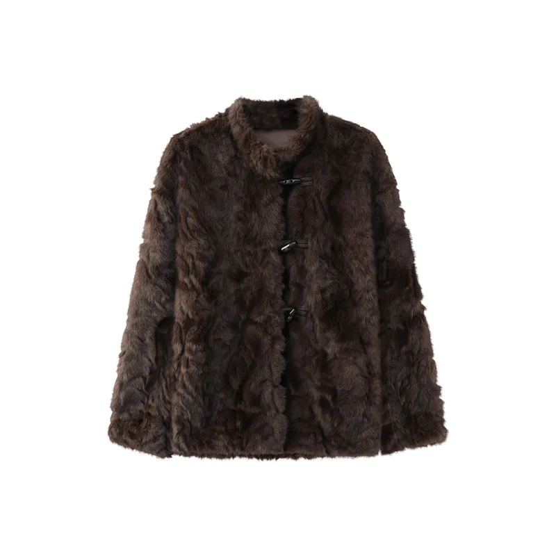 THE SEA LIFE Velvet feel Coat Women's Dark Chestnut-0
