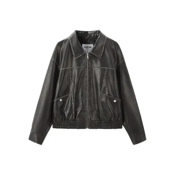 LEDIN Leather Jacket Women's Black Brown