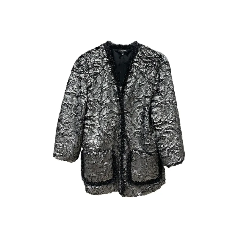 CHANEL Velvet feel Coat Women's Gray-0