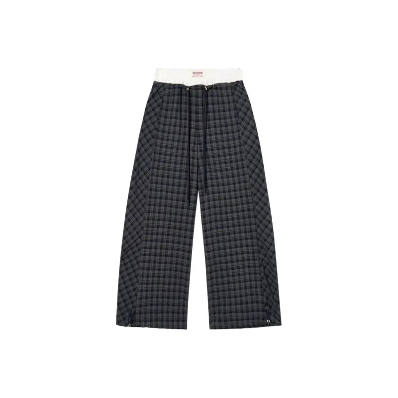 EPTISON WOMAN Casual Pants Women's Navy Blue Plaid-0