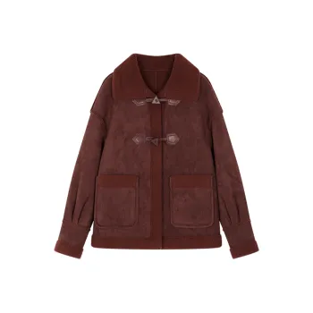 Mo Han Yi Mei Velvet feel Coat Women's Ancora Red