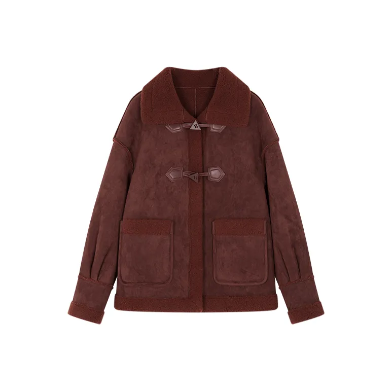 Mo Han Yi Mei Velvet feel Coat Women's Ancora Red-0