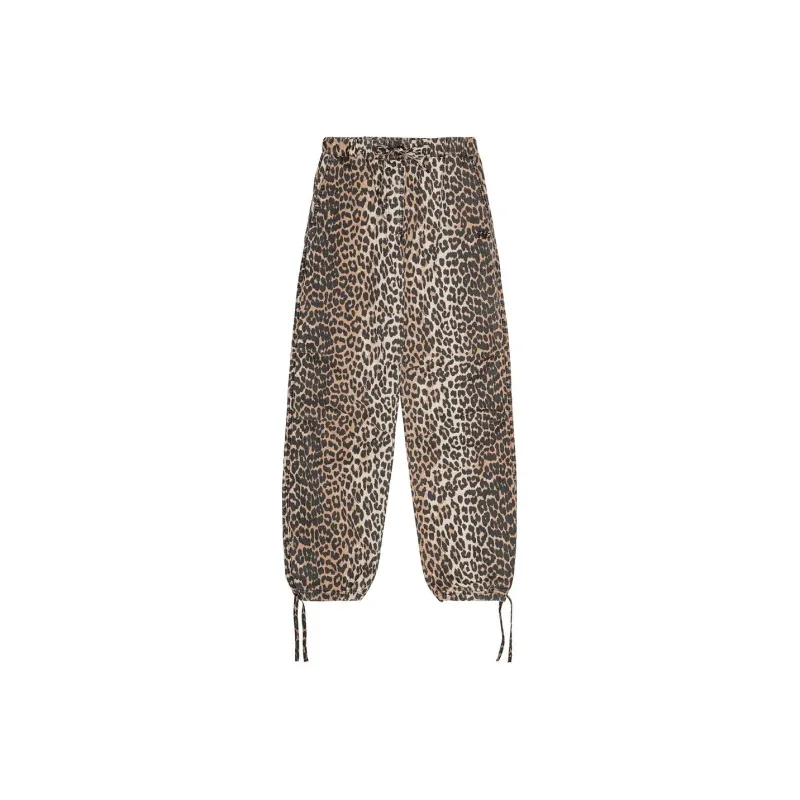GANNI Leopard print Drawstring Trousers-0