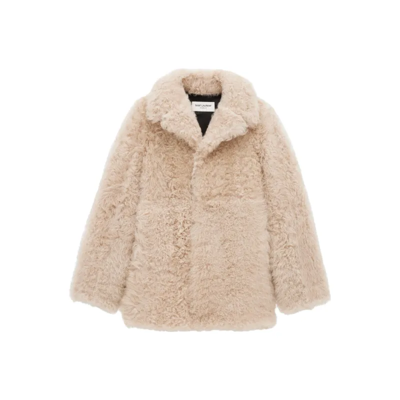 SAINT LAURENT SS24 Leather Jacket Women's Light Umber-0