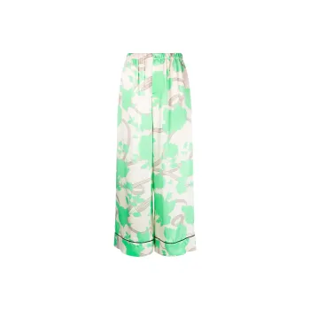FENDI Rose Printed Wide Leg Trousers