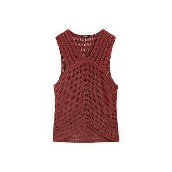 Massimo Dutti T Shirt Women's Red Brown
