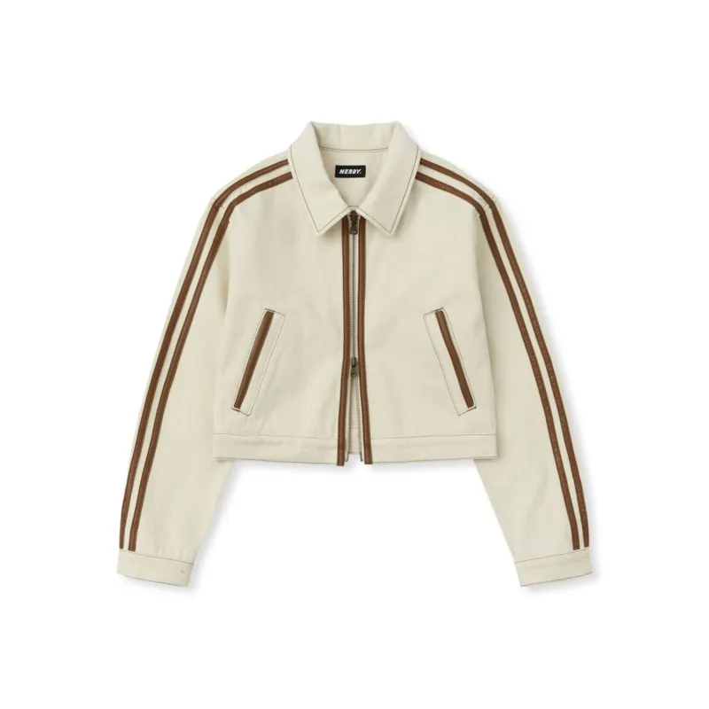 NERDY SS25 Denim Jacket Korean Style Women's Ivory White-0