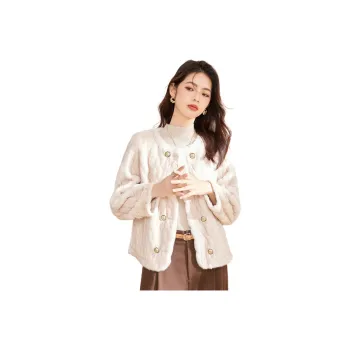 CARBAMMI Velvet feel Coat Women's White