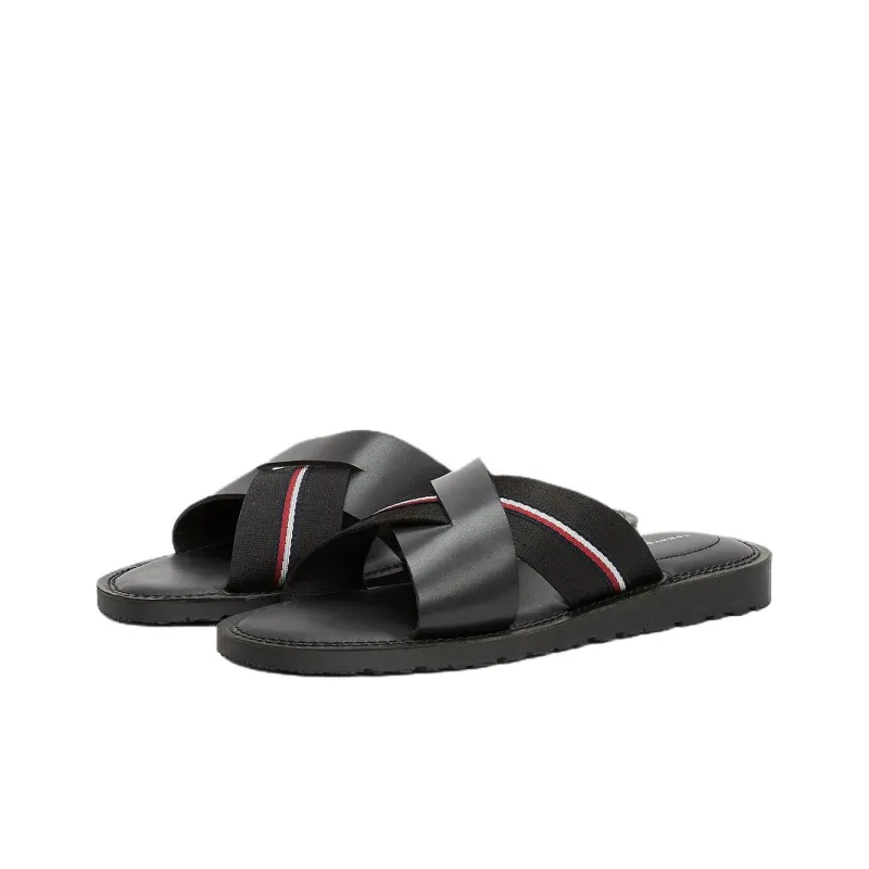 Tommy Hilfiger Slip Resistant Slide Slippers Men's Black-1