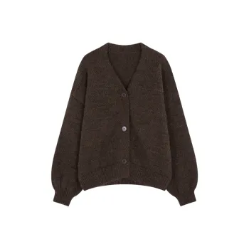 Mo Han Yi Mei Velvet feel Coat Women's Dark Coffee