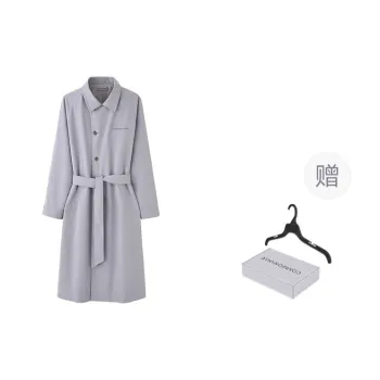 COMMON VALUE Trench Coat Women's Gray Blue
