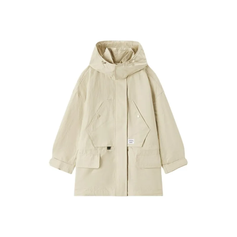 EICHITOO SS24 Trench Coat Women's Khaki Green-0