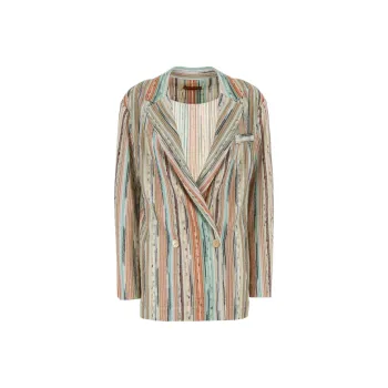 MISSONI Double Breasted Striped Blazer