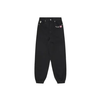 Aape Logo embroidered High rise Tapered Jeans