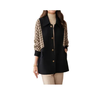 Mapping Velvet-feel Coat Women's Black