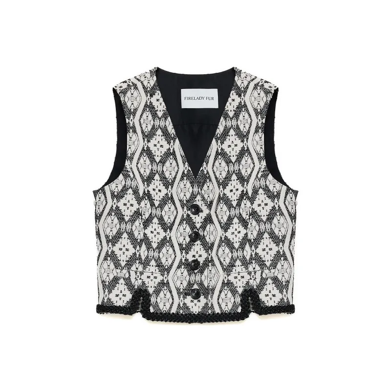 FIRELADY FUR Vest Women's Ethnic Multicolor-0