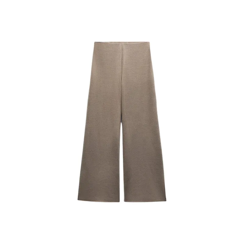 ZARA Casual Pants Women's Zebra Print Brown Yellow-0