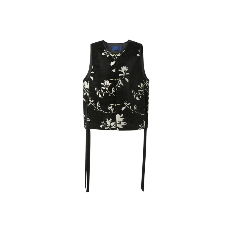 3COLOUR Vest Women's Black Rice Floral-0