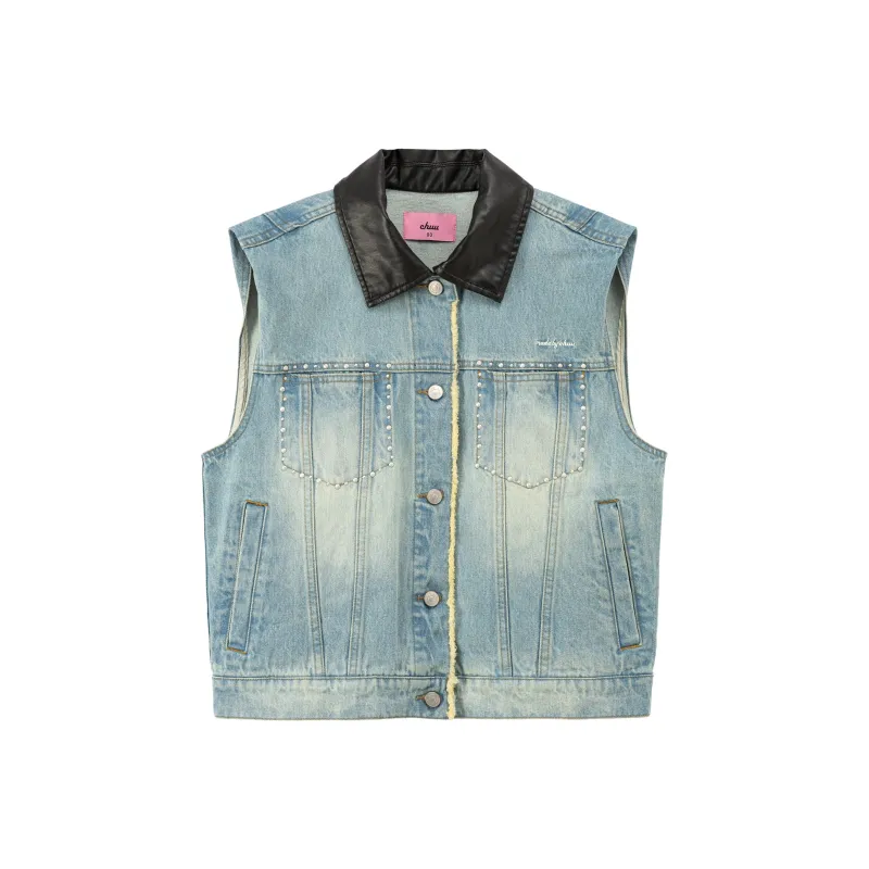 CHUU Vests Women's Medium Denim Blue-0