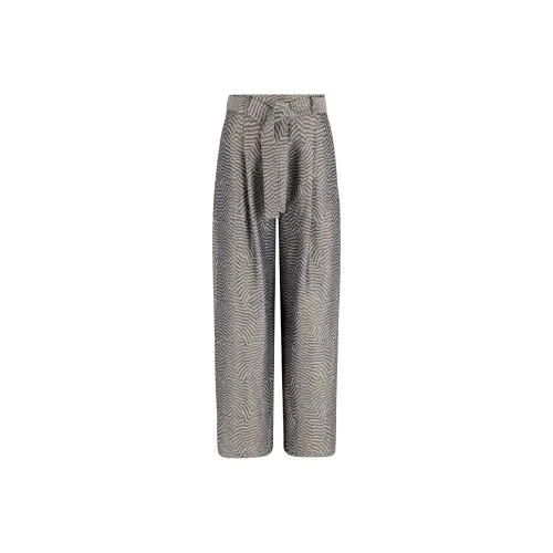 GIORGIO ARMANI Jacquard Viscose Silk And Linen Single pleat Trousers