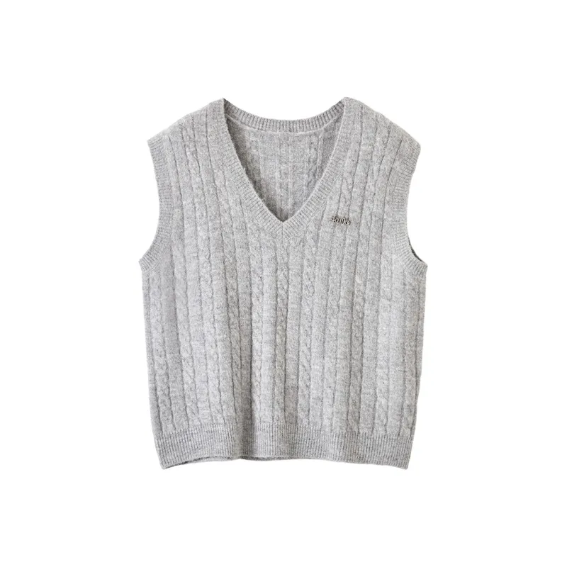 XIANGYING Vests Women's Gray-0