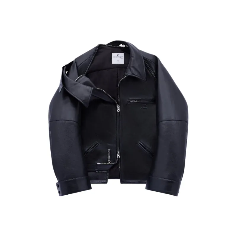 COURREGES Leather Biker Jacket-0
