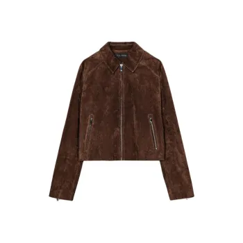 ZARA Leather Jacket Women's Brown