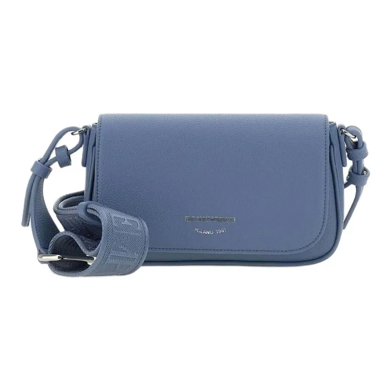 EMPORIO ARMANI Leather Shoulder Bag Women's Blue-0