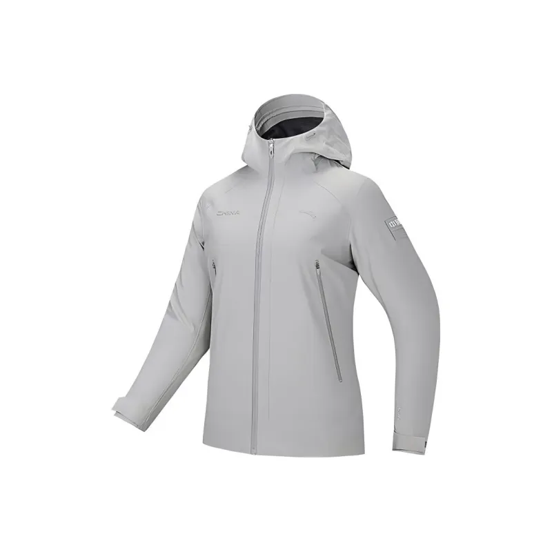 Anta Variety Training Collection Water Repellent Windbreaker Jacket Women's Sand Dune Gray-0
